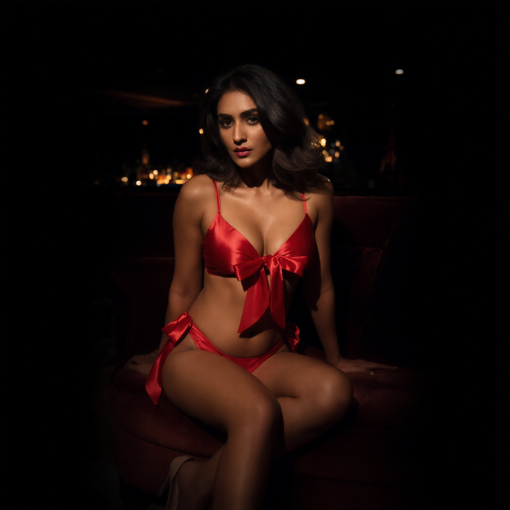 BOLDQUEEN Sexy Red Satin Bikini Lingerie
